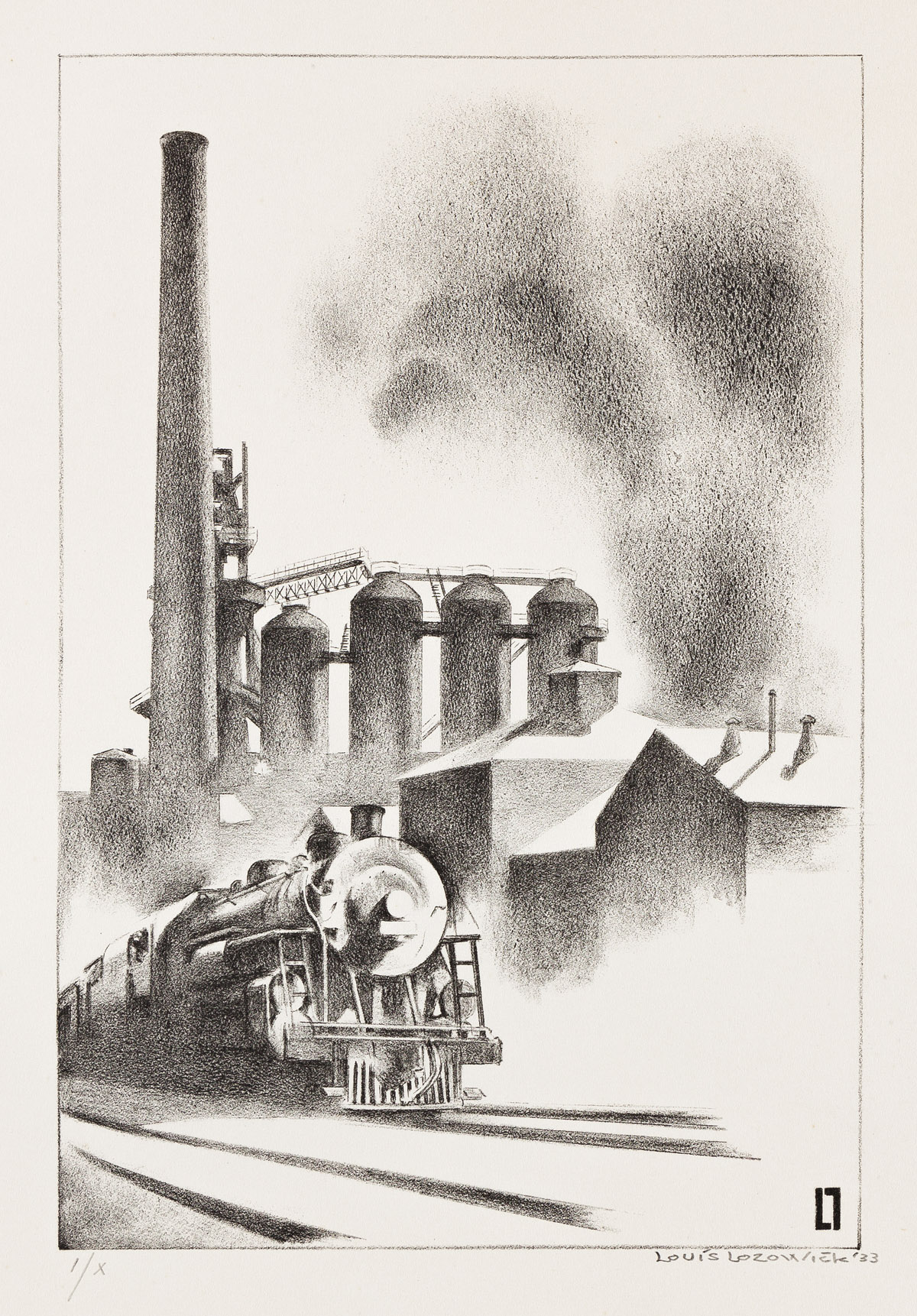 LOUIS LOZOWICK Train and Factory.